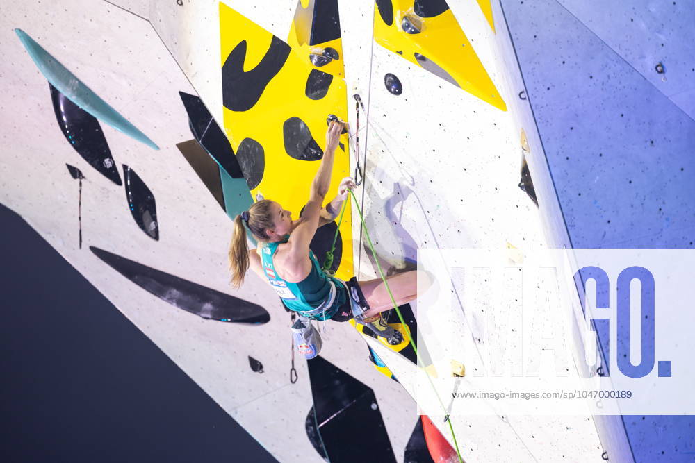 Innsbruck, AUT, IFSC, Climbing World Cup Innsbruck 2024, women, lead climbing, final, in the picture Jessica Pilz AUT Jessica Pilz of Austria during the final of women Lead competition IFSC Climbing World Cup in Innsbruck, Austria on 2024 06 30 Expa Innsbruck EP_gro