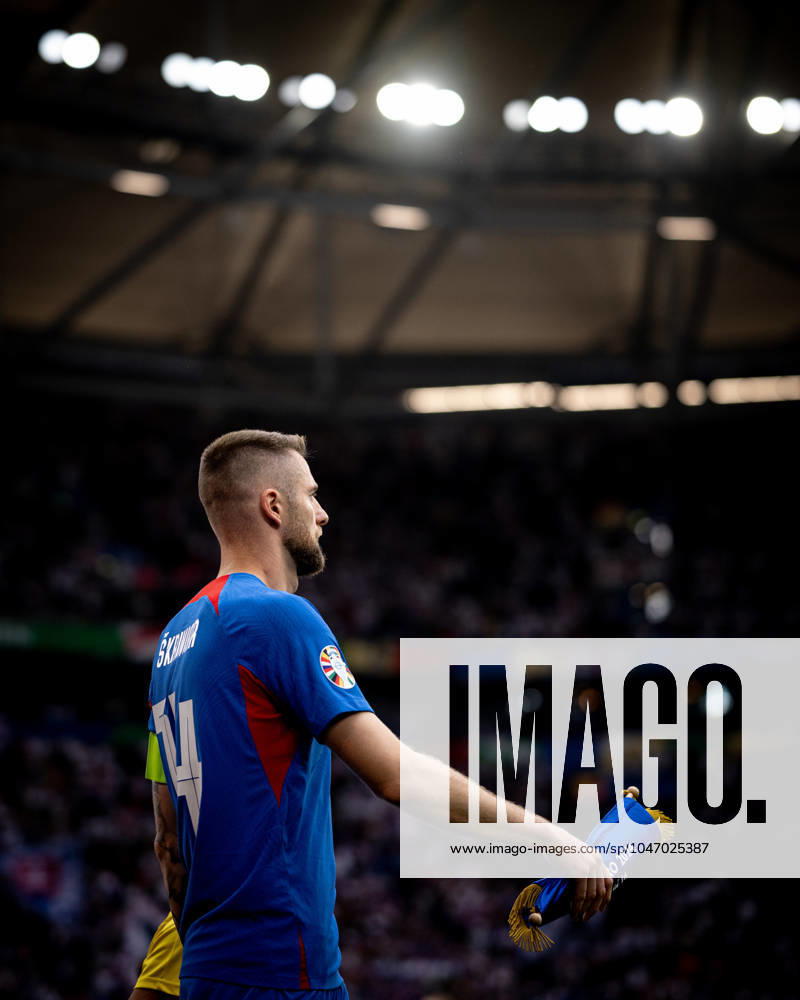Milan Skriniar of Slovakia during the UEFA EURO, EM, Europameisterschaft,Fussball 2024 round of 16 match between England and Slovakia at Arena AufSchalke on June 30, 2024 in Gelsenkirchen, G England v Slovakia: Round of 16 - UEFA EURO 2024