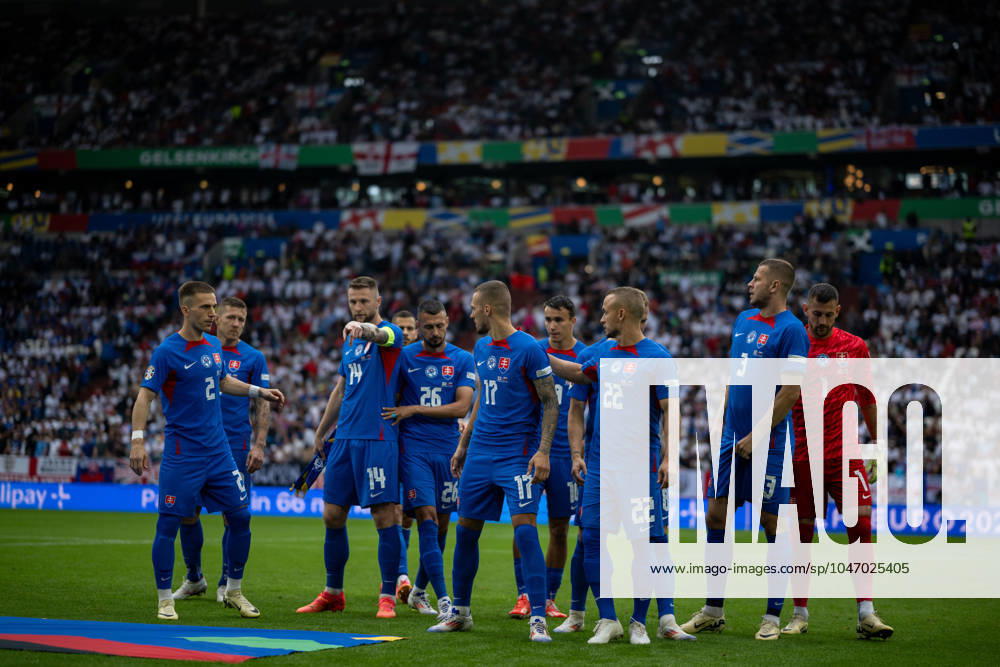 Milan Skriniar, Lukas Haraslin, Stanislav Lobotka, Denis Vavro, Martin Dubravka during the UEFA EURO, EM, Europameisterschaft,Fussball 2024 round of 16 match between England and Slovakia at Arena AufSchalke on June 30, 2024 in Gelsenkirchen, G England v Slovakia: Round of 16 - UEFA EURO 2024
