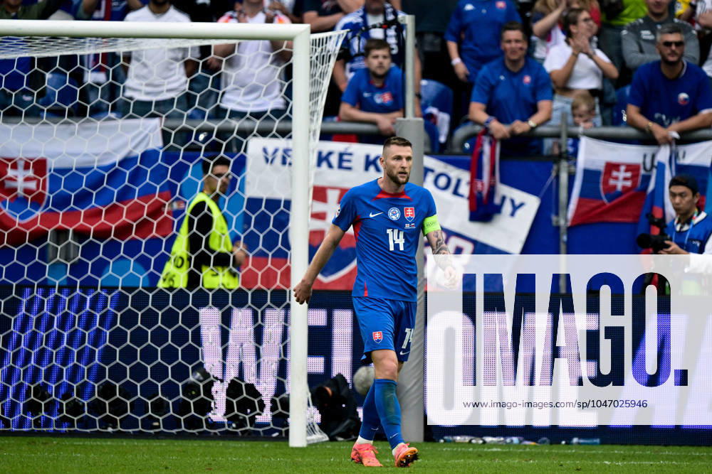 Milan Skriniar during the UEFA EURO, EM, Europameisterschaft,Fussball 2024 round of 16 match between England and Slovakia at Arena AufSchalke on June 30, 2024 in Gelsenkirchen, G England v Slovakia: Round of 16 - UEFA EURO 2024