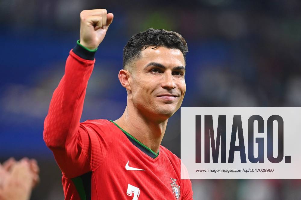 Final cheer Cristiano RONALDO POR , clenches his fist, cheering, joy, enthusiasm, action, single image, cropped single motif, half figure, half figure round of 16 Portugal POR Slovenia SVN 3 0 i E on 01 07 2024, Frankfurt Arena Football UEFA EURO 2024 GERMANY from 14 06 2024 14 07 2024