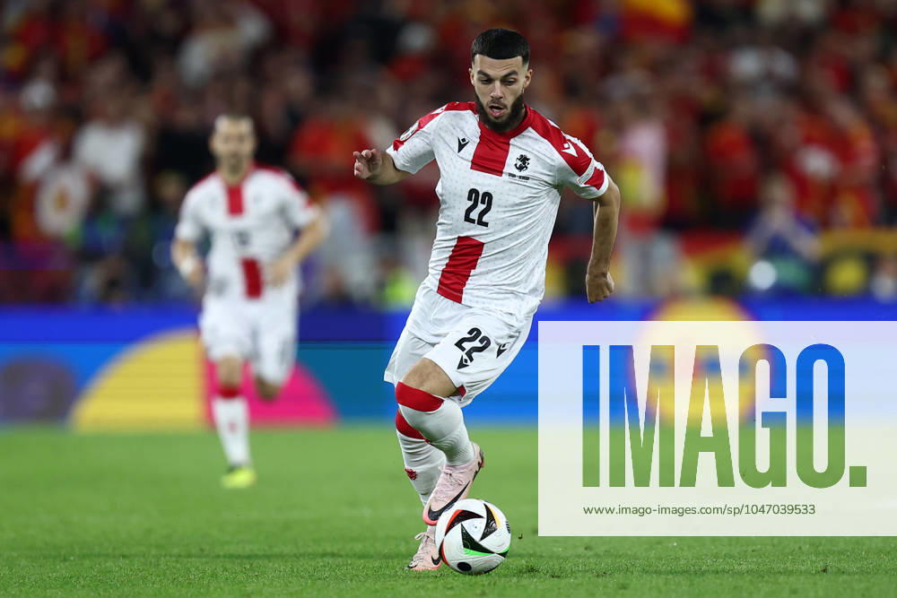 Spain - Georgia Georges Mikautadze of Georgia in action during the UEFA EURO, EM, Europameisterschaft,Fussball 2024 round of 16 match between Spain and Georgia at Cologne Stadium on June 30, 2024 in Cologne, Germany . Cologne Cologne Stadium Germany