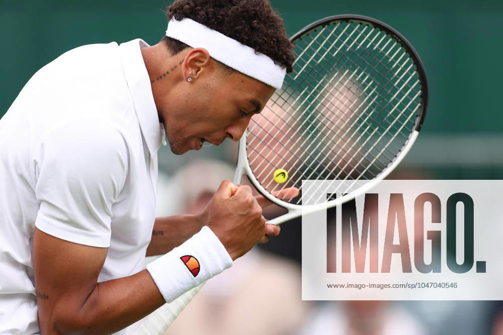 2nd July 2024; All England Lawn Tennis and Croquet Club, London, England; Wimbledon Tennis Tournament, Day 2; Paul Jubb (GBR) celebrates after he breaks serve during his first round match against Thiago Seyboth Wild (BRA) ActionPlus12662596 ShaunxBrooks