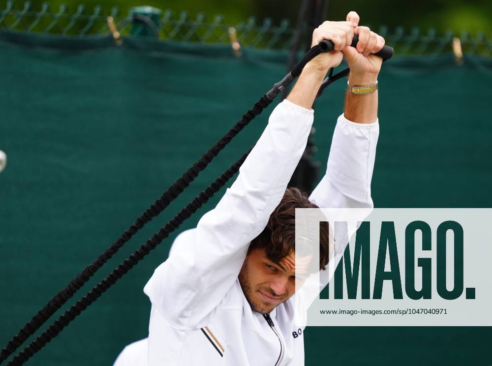 Taylor Fritz exercising Wimbledon Tennis Championships, Day 2, The All England Lawn Tennis and Croquet Club, London, UK - 02 Jul 2024