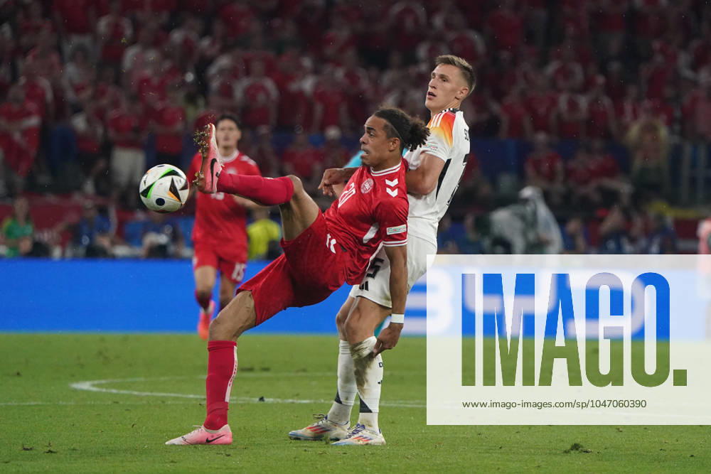 National team, football, UEFA Euro2024, Euro 2024, Dortmund, Germany Denmark Yussuf Poulsen Denmark nico schlotterbeck, Germany, action, single image