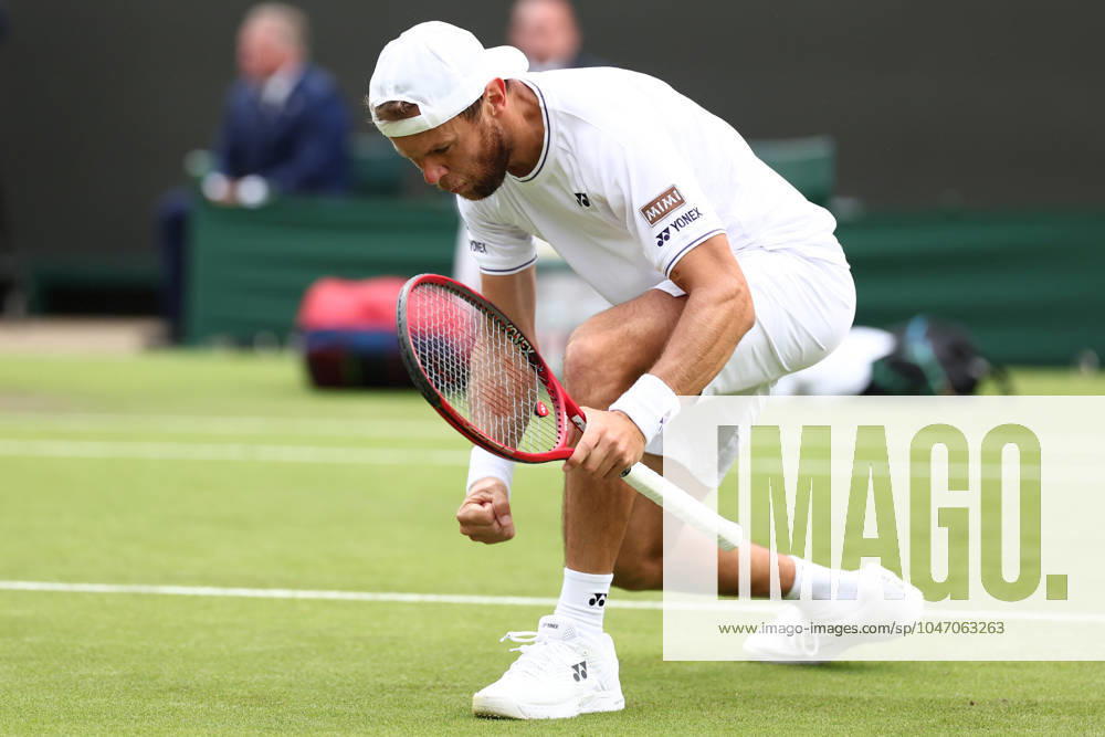 2nd July 2024; All England Lawn Tennis and Croquet Club, London, England; Wimbledon Tennis Tournament, Day 2; Radu Albot (MDA) during his first round match against Hubert Hurkacz (POL) ActionPlus12663069 ShaunxBrooks