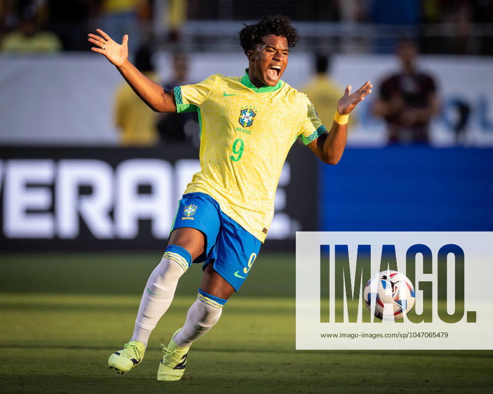 Brazil x Colombia Endrick in action during game against Colombia at Levis stadium in Santa Clata, Usa, today July 2, 2024.