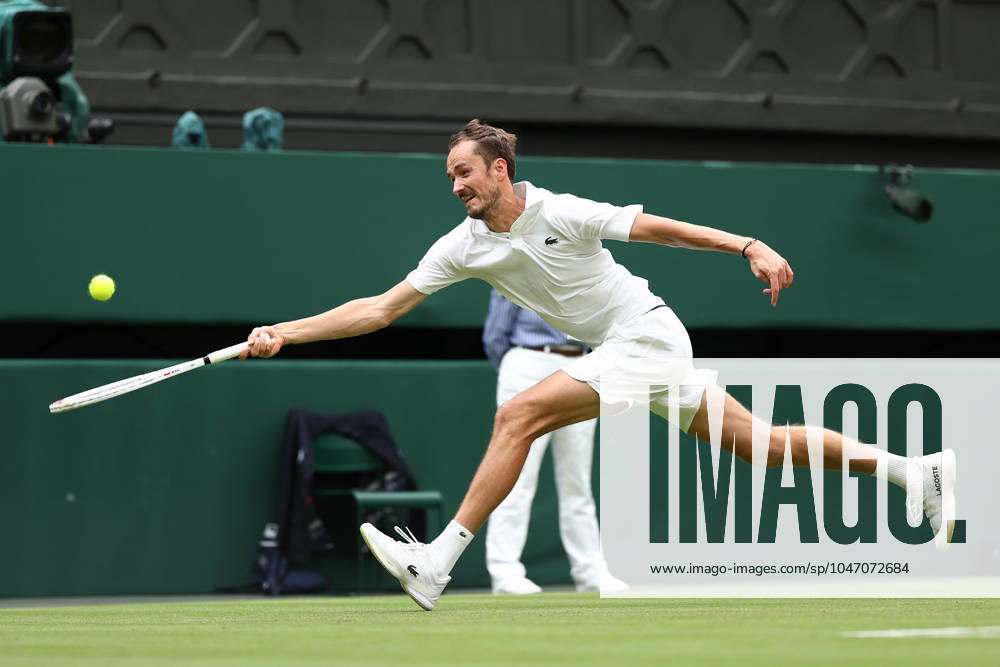 3rd July 2024; All England Lawn Tennis and Croquet Club, London, England; Wimbledon Tennis Tournament, Day 3; Danill Medvedev in action during his second round match against Alexandre Muller (FRA) ActionPlus12663230 ShaunxBrooks