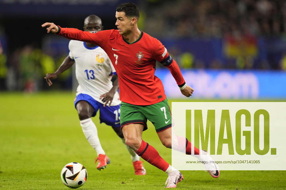 Portugal s Cristiano Ronaldo during a quarterfinal match between Portugal and France at the Euro 2024 soccer tournament in Hamburg, Germany - Friday July 5, 2024. - Soccer .