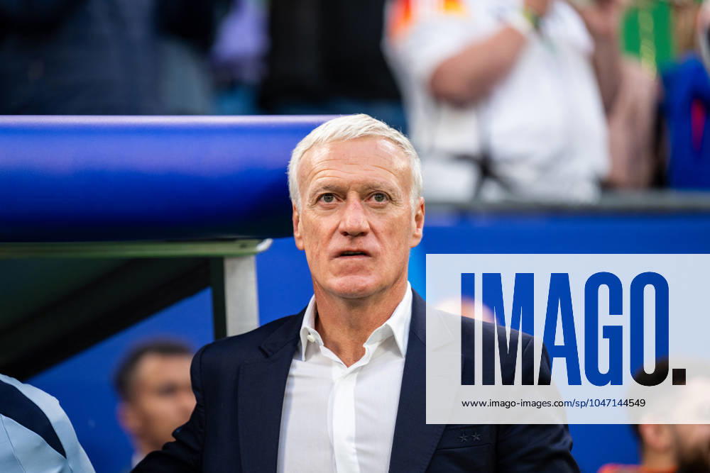 Portugal v France, UEFA EURO, EM, Europameisterschaft,Fussball 2024, Hamburg, Germany Hamburg, Germany. 05th, July 2024. Head coach Didier Deschamps of France seen during the UEFA Euro 2024 quarter final match between Portugal and France at Volksparkstadion in Hamburg. Hamburg Germany
