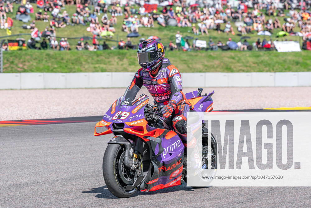 Hohenstein, Germany 05 07 July 2024 MotoGP Sachsenring Germany 2024 In the picture Jorge Martin SPA at the start rehearsal