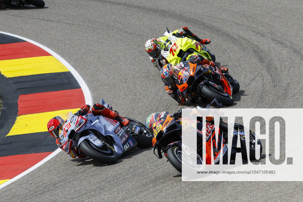 Hermsdorf Moto GP Sachsenring 2024 on July, 6, 2024, Photo by Juergen Tap 93 Marc Marquez ESP , Ducati, Gresini Racing MotoGP 33 Brad Binder ZA , KTM, Red Bull KTM Factory Racing Hermsdorf Germany