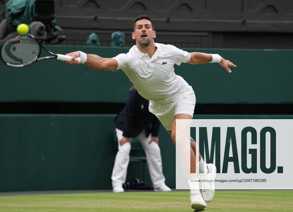 Lawn Tennis - 2024 Wimbledon Championship Mens singles Novak Djokovic (SRB) v Alexei Popyrin (AUS) All England Lawn Tennis & Croquet Club - Saturday 6th July 2024 Novak Djokovic (SRB)