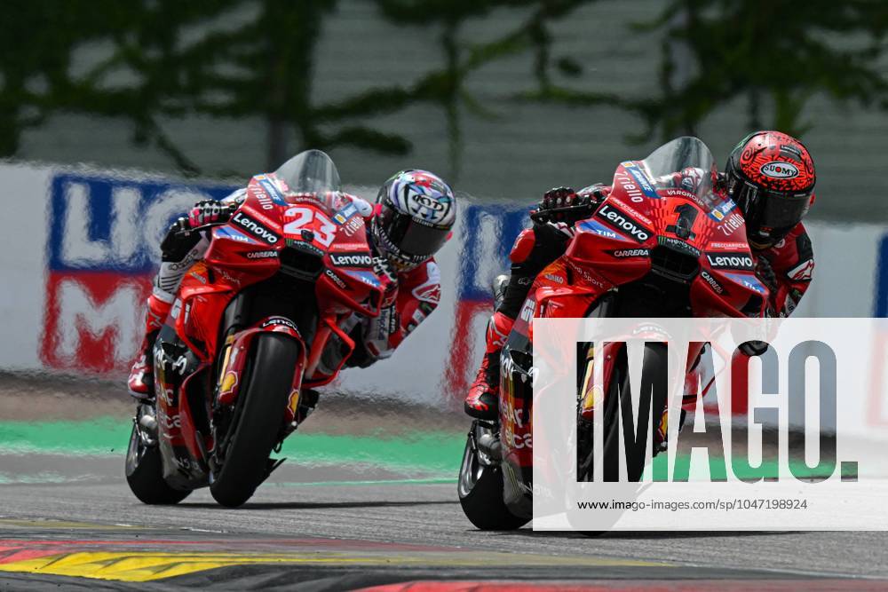 Sprint race of MotoGP Liqui Moly Motorrad Grand Prix Deutschland at Sachsenring Circuit. July 06 2024 In picture: Francesco Bagnaia and Enea Bastianini Carrera al Sprint del Gran Premio Liqui Moly Motorrad de MotoGP de Alemania en el Circuito de Sachsenring, 06 de Julio de 2024 POOL MotoGP.com Cordon Press Images will be for editorial use only. Mandatory credit: MotoGP.com Cordon Press Cordon Press Cordon Press