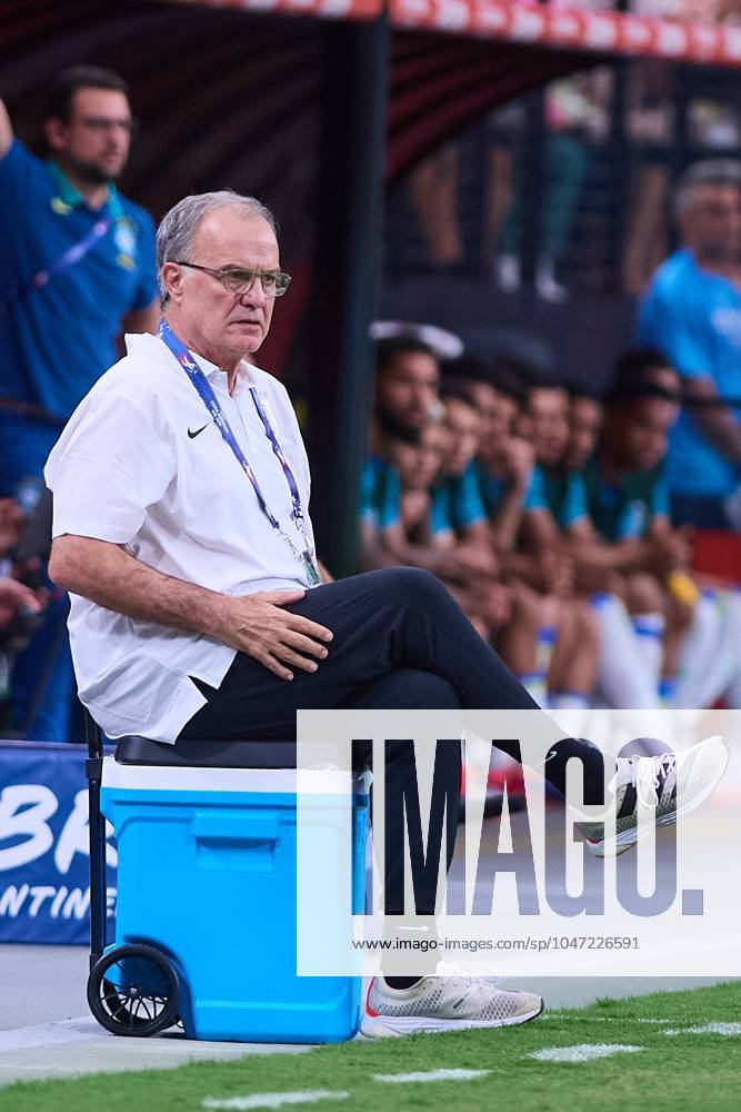 Copa America USA 2024 Uruguay (4p) 0-0 (2p) Brazil - Quarter-final Marcelo Bielsa head coach of Uruguay during the CONMEBOL Copa America 2024 Quarter-final match between Uruguay and Brazil, at Allegiant Stadium, on July 06, 2024 in Las Vegas, Nevada, United States. LAS VEGAS NEVADA UNITED STATES