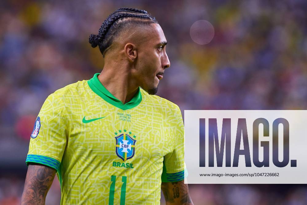 Copa America USA 2024 Uruguay (4p) 0-0 (2p) Brazil - Quarter-final Raphinha of Brazil during the CONMEBOL Copa America 2024 Quarter-final match between Uruguay and Brazil, at Allegiant Stadium, on July 06, 2024 in Las Vegas, Nevada, United States. LAS VEGAS NEVADA UNITED STATES
