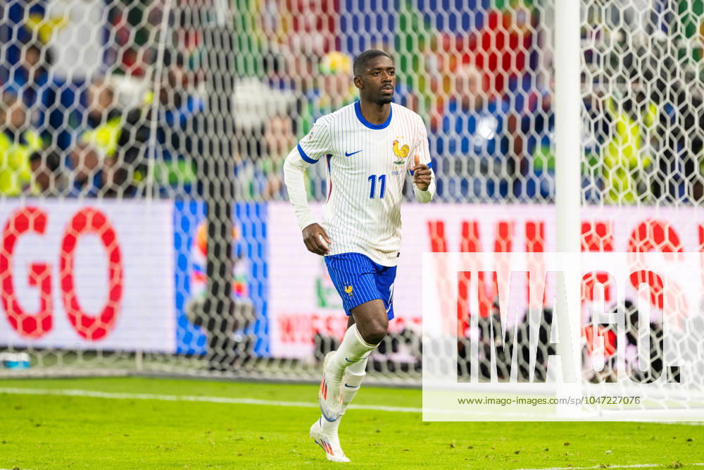 Portugal v France, UEFA EURO, EM, Europameisterschaft,Fussball 2024, Hamburg, Germany Hamburg, Germany. 05th, July 2024. Ousmane Dembele (11) of France scores during the penalty shoot out at the UEFA Euro 2024 quarter final match between Portugal and France at Volksparkstadion in Hamburg. Hamburg Germany