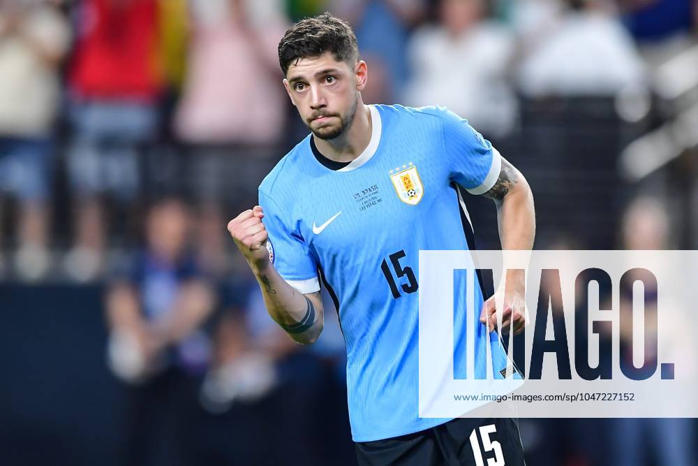 Copa America USA 2024 Uruguay (4p) 0-0 (2p) Brazil - Quarter-final Federico Valverde of Uruguay during the CONMEBOL Copa America 2024 Quarter-final match between Uruguay and Brazil, at Allegiant Stadium, on July 06, 2024 in Las Vegas, Nevada, United States. LAS VEGAS NEVADA UNITED STATES