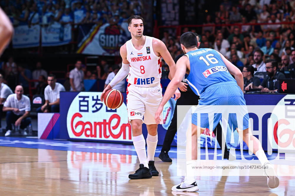Croatia v Greece - FIBA Olympic Qualifying Tournament 2024 Final Mario Hezonja of Croatia is playing during the FIBA Olympic Qualifying Tournament 2024 Final match between Croatia and Greece at Peace & Friendship Stadium on July 7, 2024, in Piraeus, Greece. Piraeus Greece