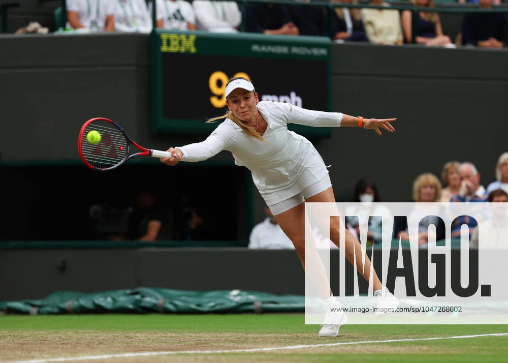 9th July 2024; All England Lawn Tennis and Croquet Club, London, England; Wimbledon Tennis Tournament, Day 9; Donna Vekic (CRO) from the baseline against Lulu Sun (NZL), womens singles quarter final match ActionPlus12666351 JohnxPatrickxFletcher