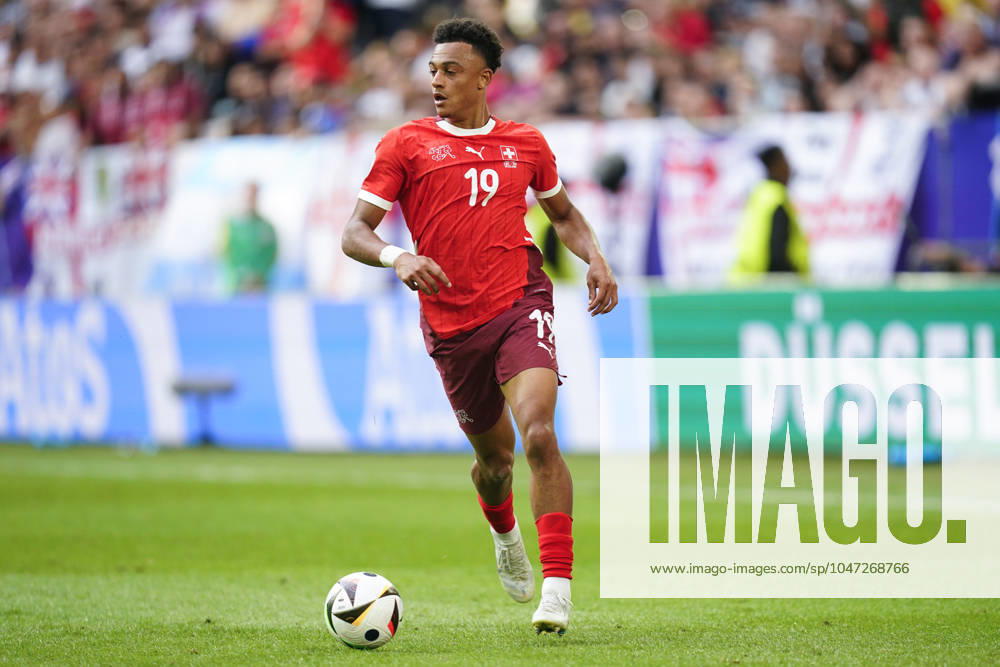 GER: England v Switzerland. UEFA EURO, EM, Europameisterschaft,Fussball 2024 Dan Ndoye of Switzerland during the UEFA Euro 2024 match between England and Switzerland. Quarter Finals, played at Dusserdolf Arena stadium on July 6, 2024 in Dusserdolf, Germany. kpng