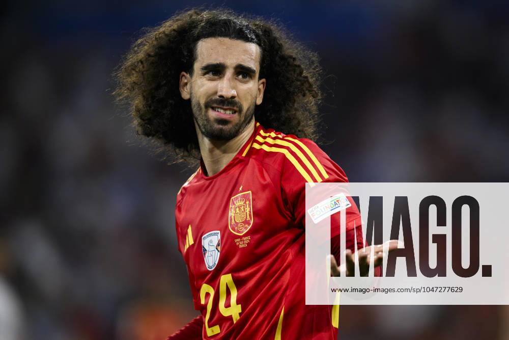 EURO 2024, Die Highlights Spain v France - UEFA EURO, EM, Europameisterschaft,Fussball 2024 Marc Cucurella of Spain reacts during the UEFA EURO 2024 semi-final football match between Spain and France. Munich Germany