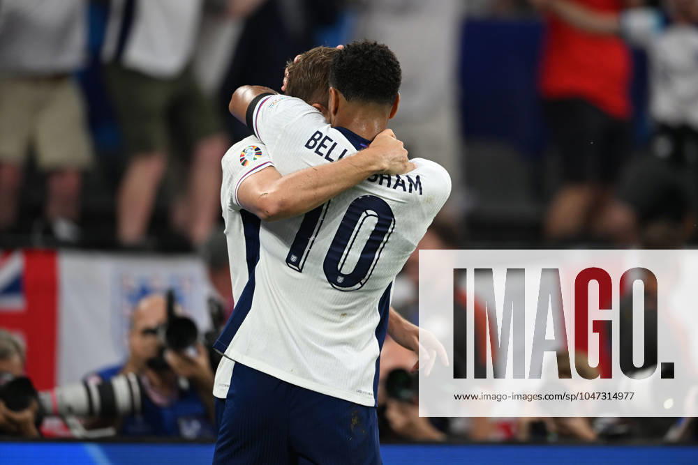 Harry Kane (England)Jude Bellingham (England) celebrates after scoring his team s first goal during the UEFA EURO, EM, Europameisterschaft,Fussball Germany 2024 match between Netherlands 1-2 England at BVB Stadion Dortmund on July 10, 2024 in Dortmund, Germany. Noxthirdxpartyxsales (259254960)