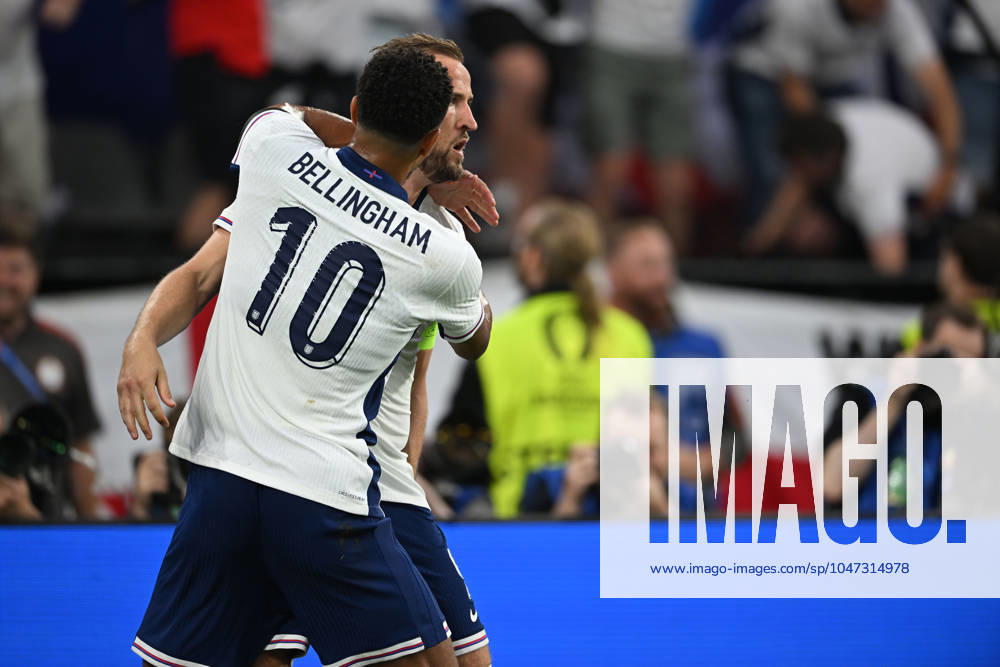 Harry Kane (England)Jude Bellingham (England) celebrates after scoring his team s first goal during the UEFA EURO, EM, Europameisterschaft,Fussball Germany 2024 match between Netherlands 1-2 England at BVB Stadion Dortmund on July 10, 2024 in Dortmund, Germany. Noxthirdxpartyxsales (259254961)