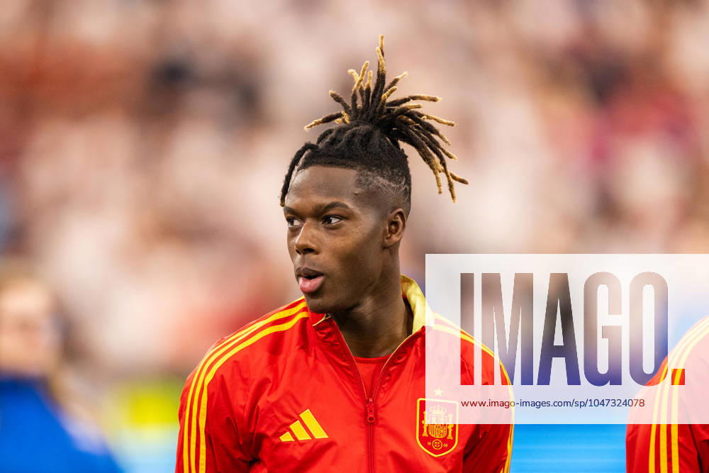 Spain v France, UEFA EURO, EM, Europameisterschaft,Fussball 2024 semi-final, Munich, Germany Munich, Germany. 09th, July 2024. Nico Williams of Spain seen during the UEFA Euro 2024 semi-final between Spain and France at Allianz Arena in Munich. Munich Germany