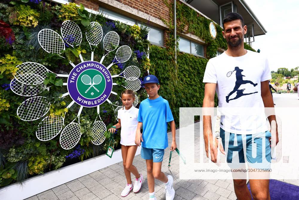 Novak Djokovic with his children Wimbledon Tennis Championships, Day 11, The All England Lawn Tennis and Croquet Club, London, UK - 11 Jul 2024