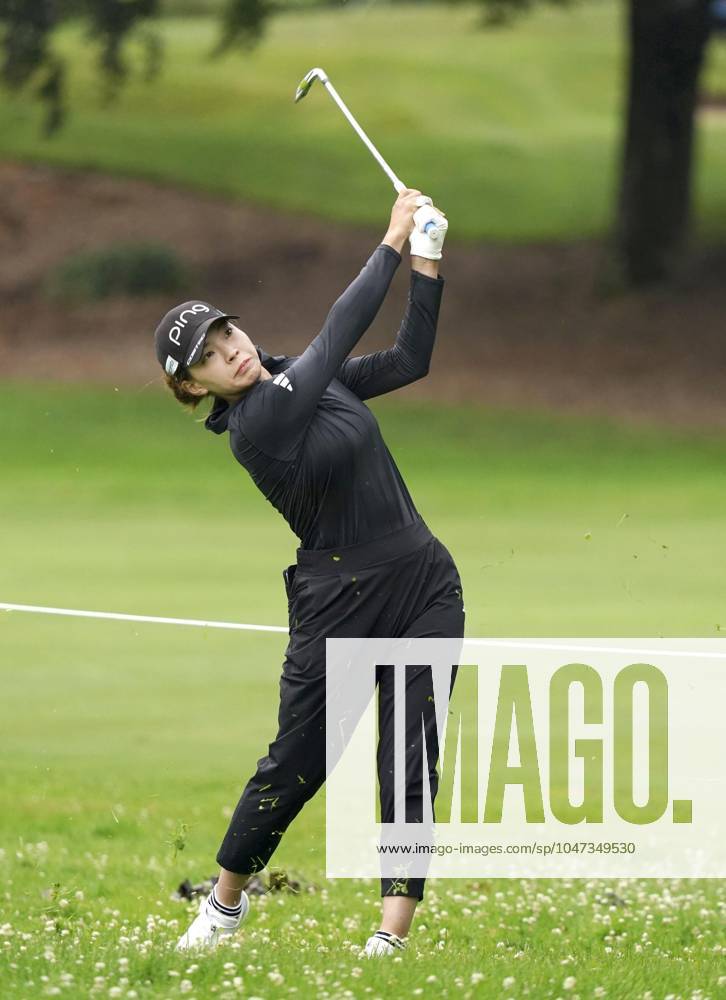 Golf: Evian Championship Hinako Shibuno of Japan plays a shot during the second round of the Evian Championship golf tournament at Evian Resort Golf Club in Evian-les-Bains, France, on July 12, 2024. A14AA0003128039P