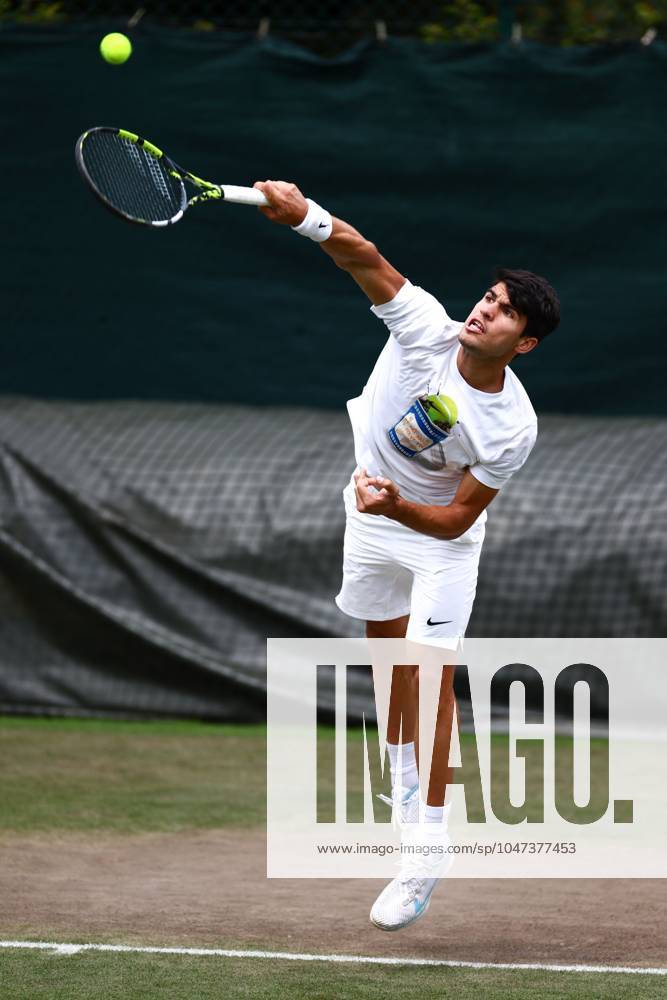 Carlos Alcaraz practising Wimbledon Tennis Championships, Day 13, The All England Lawn Tennis and Croquet Club, London, UK - 13 Jul 2024