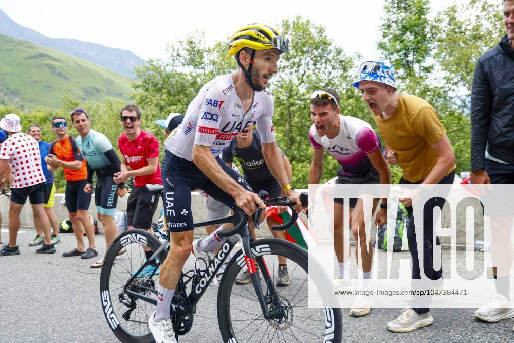 Tour de France 2024 - Stage 14 SAINT-LARY-SOULAN PLA D ADET, FRANCE - JULY 13 : Yates Adam (GBR) of UAE Team Emirates in action during stage 14 of the 111th edition of the Tour de France 2024 cycling race, a stage of 152 kms with start in Pau and finish in Saint-Lary-Soulan Pla d Adet on July 13, 2024 in Saint-Lary-Soulan Pla d Adet, France, 13 07 2024 Saint-Lary-Soulan Pla d Adet France