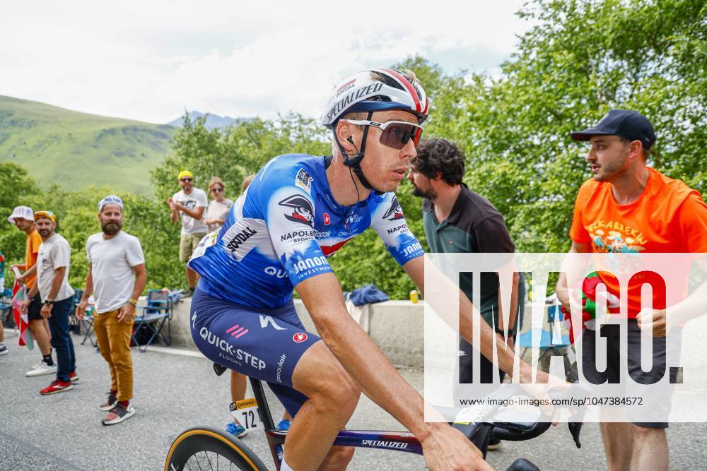 Tour de France 2024 - Stage 14 SAINT-LARY-SOULAN PLA D ADET, FRANCE - JULY 13 : Hirt Jan (CZE) of Soudal - Quick Step in action during stage 14 of the 111th edition of the Tour de France 2024 cycling race, a stage of 152 kms with start in Pau and finish in Saint-Lary-Soulan Pla d Adet on July 13, 2024 in Saint-Lary-Soulan Pla d Adet, France, 13 07 2024 Saint-Lary-Soulan Pla d Adet France