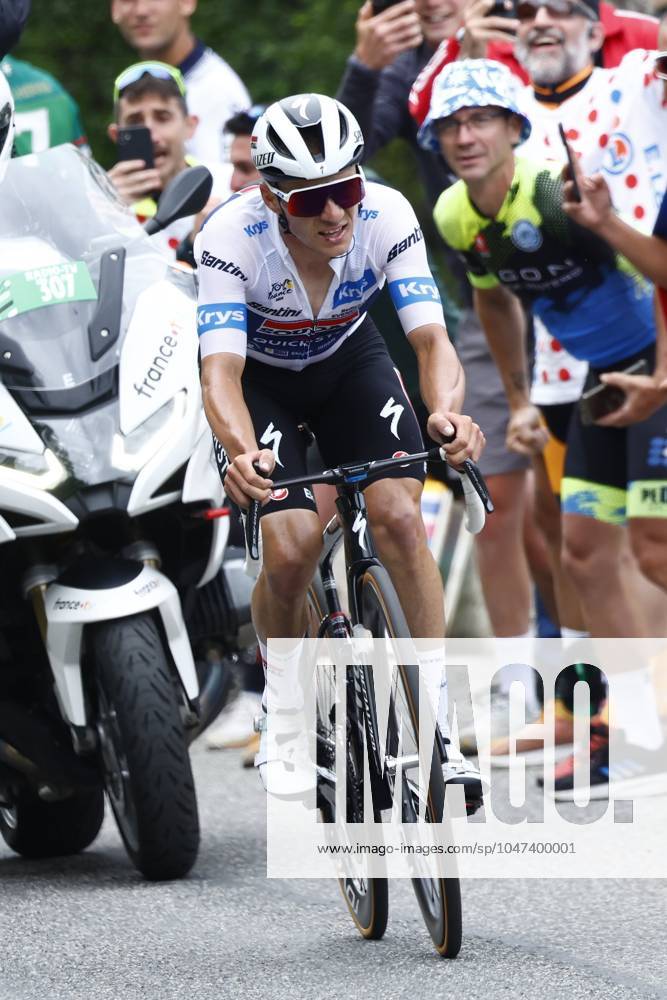 Tour de France 2024 - Stage 14 SAINT-LARY-SOULAN PLA D ADET, FRANCE - JULY 13 : Evenepoel Remco (BEL) of Soudal - Quick Step during stage 14 of the 111th edition of the Tour de France 2024 cycling race, a stage of 152 kms with start in Pau and finish in Saint-Lary-Soulan Pla d Adet on July 13, 2024 in Saint-Lary-Soulan Pla d Adet, France, 13 07 2024 Saint-Lary-Soulan Pla d Adet France