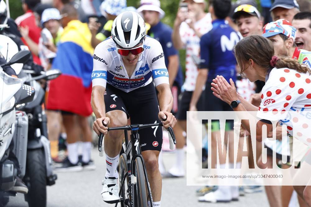 Tour de France 2024 - Stage 14 SAINT-LARY-SOULAN PLA D ADET, FRANCE - JULY 13 : Evenepoel Remco (BEL) of Soudal - Quick Step during stage 14 of the 111th edition of the Tour de France 2024 cycling race, a stage of 152 kms with start in Pau and finish in Saint-Lary-Soulan Pla d Adet on July 13, 2024 in Saint-Lary-Soulan Pla d Adet, France, 13 07 2024 Saint-Lary-Soulan Pla d Adet France