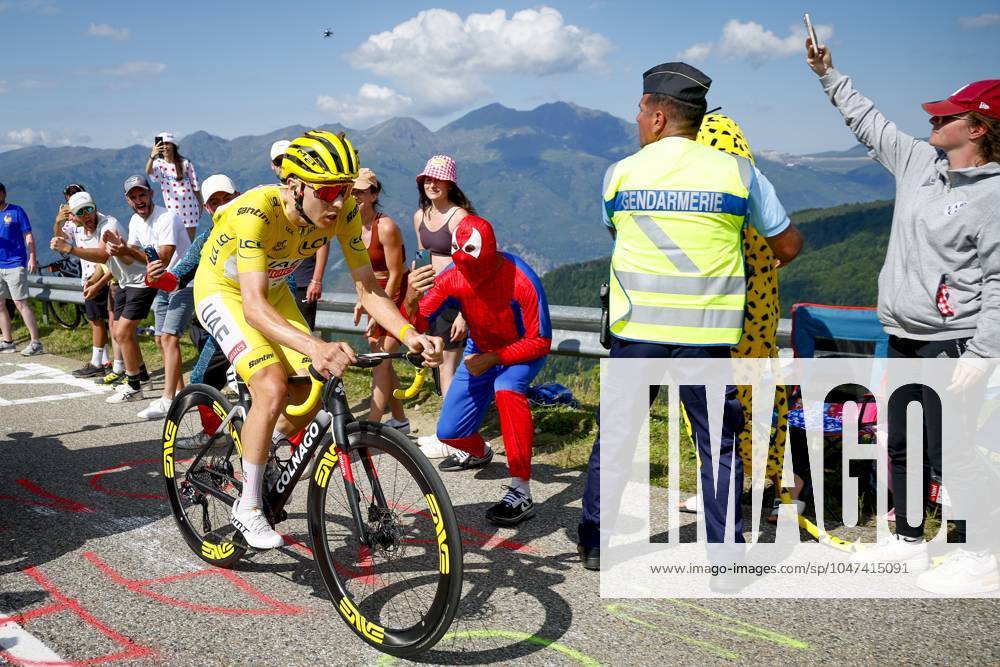 Tour de France 2024 - Stage 15 PLATEAU DE BEILLE, FRANCE - JULY 14 : Pogacar Tadej (SVN) of UAE Team Emirates during stage 15 of the 111th edition of the Tour de France 2024 cycling race, a stage of 198 kms with start in Loudenvielle and finish in Plateau de Beille on July 14, 2024 in Plateau de Beille, France, 14 07 2024 Plateau de Beille France