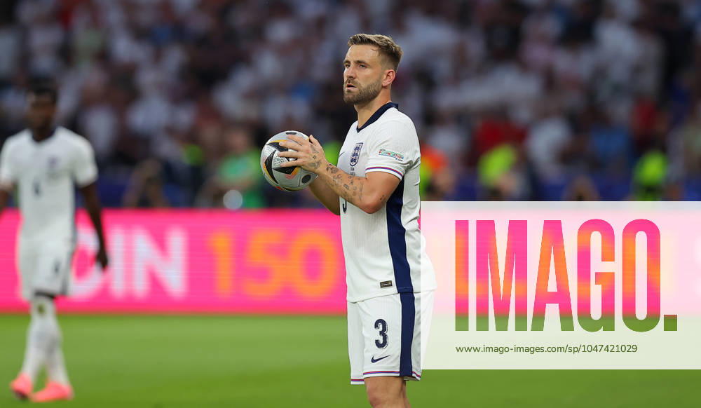 Spain England UEFA EURO 2024 Final Berlin, 14 07 2024, Olympiastadion, UEFA EURO 2024 Germany, Final, Spain ESP England ENG , In the picture Luke Shaw 3, ENG ,