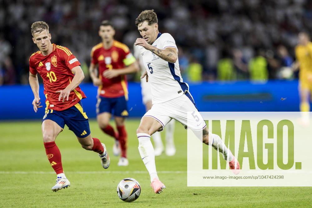 Spain v England, UEFA EURO, EM, Europameisterschaft,Fussball 2024 final, Berlin, Germany Berlin, Germany. 14th, July 2024. John Stones (5) of England seen during the UEFA Euro 2024 final between Spain and England at Olympiastadion in Berlin. Berlin Germany