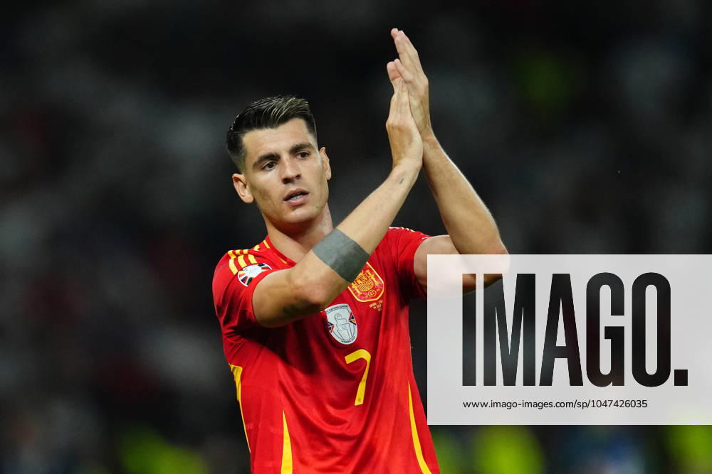 GER: Spain v England. UEFA EURO, EM, Europameisterschaft,Fussball 2024 Final Alvaro Morata of Spain during the UEFA Euro 2024 match between Spain and England, Final, played at Olympiastadion on July 14, 2024 in Berlin, Germany. kpng