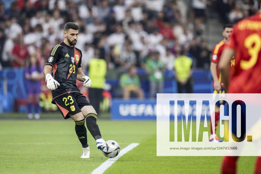 Spain v England, UEFA EURO, EM, Europameisterschaft,Fussball 2024 final, Berlin, Germany Berlin, Germany. 14th, July 2024. Goalkeeper Unai Simon (23) of Spain seen during the UEFA Euro 2024 final between Spain and England at Olympiastadion in Berlin. Berlin Germany