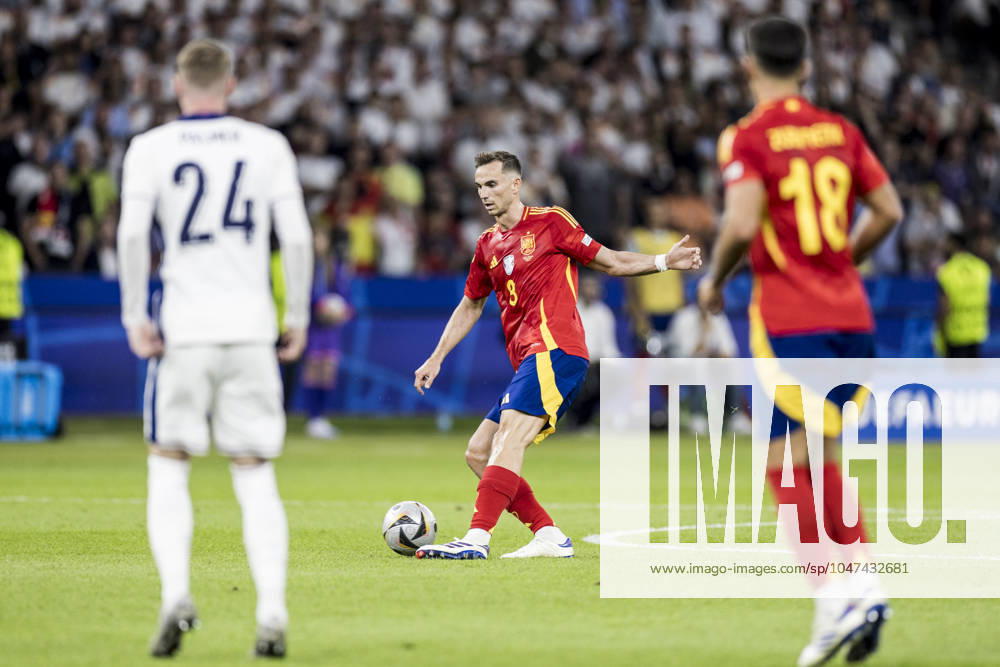 Spain v England, UEFA EURO, EM, Europameisterschaft,Fussball 2024 final, Berlin, Germany Berlin, Germany. 14th, July 2024. Fabian Ruiz (8) of Spain seen during the UEFA Euro 2024 final between Spain and England at Olympiastadion in Berlin. Berlin Germany