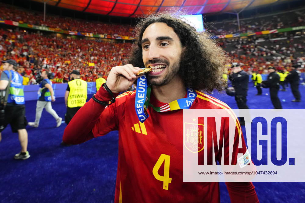 Spain v England: Final - UEFA EURO, EM, Europameisterschaft,Fussball 2024 Marc Cucurella left-back of Spain and Chelsea FC celebrates after their team s victory in the UEFA EURO 2024 final match between Spain and England at Olympiastadion on July 14, 2024 in Berlin, Germany. Berlin Germany