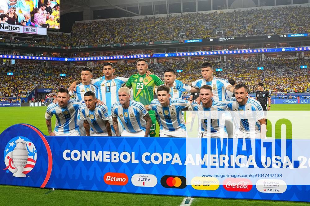Copa America USA 2024 Argentina vs Colombia - Final Argentina team group, Mannschaftsbild, Totale during Final match between Argentina and Colombia as part of CONMEBOL Copa America USA 2024 at Hard Rock Stadium on July 14, 2024 in Miami Gardens, Florida, United States. MIAMI GARDENS FLORIDA UNITED STATES