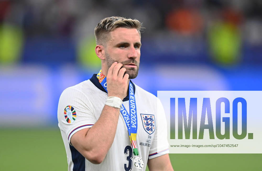 Football, Men, Season 2023 24, UEFA Euro EM 2024, Final in Berlin, Spain England, Luke Shaw England , Disappointment after the final whistle, 14 07 2024,