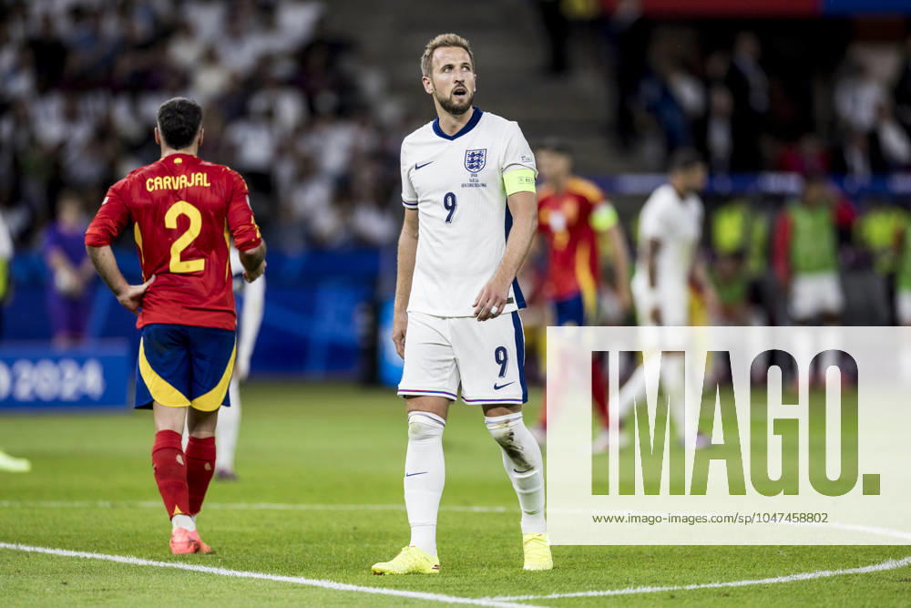 Spain v England, UEFA EURO, EM, Europameisterschaft,Fussball 2024 final, Berlin, Germany Berlin, Germany. 14th, July 2024. Harry Kane (9) of England seen during the UEFA Euro 2024 final between Spain and England at Olympiastadion in Berlin. Berlin Germany