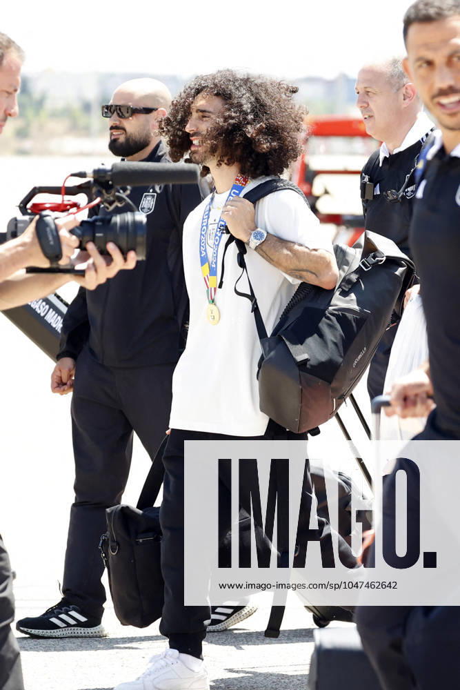 Euro 2024 Winner Spanish Team Arriving At Madrid Airport Marc Cucurella on his arrival at the airport, July 15, 2024, in Madrid, Spain. Photo by Antonio Gutiérrez Europa Press ABACAPRESS.COM Madrid Spain