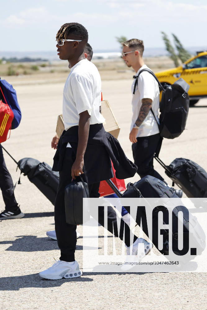Euro 2024 Winner Spanish Team Arriving At Madrid Airport Nico Williams upon his arrival at the airport, July 15, 2024, in Madrid, Spain. Photo by Antonio Gutiérrez Europa Press ABACAPRESS.COM Madrid Spain