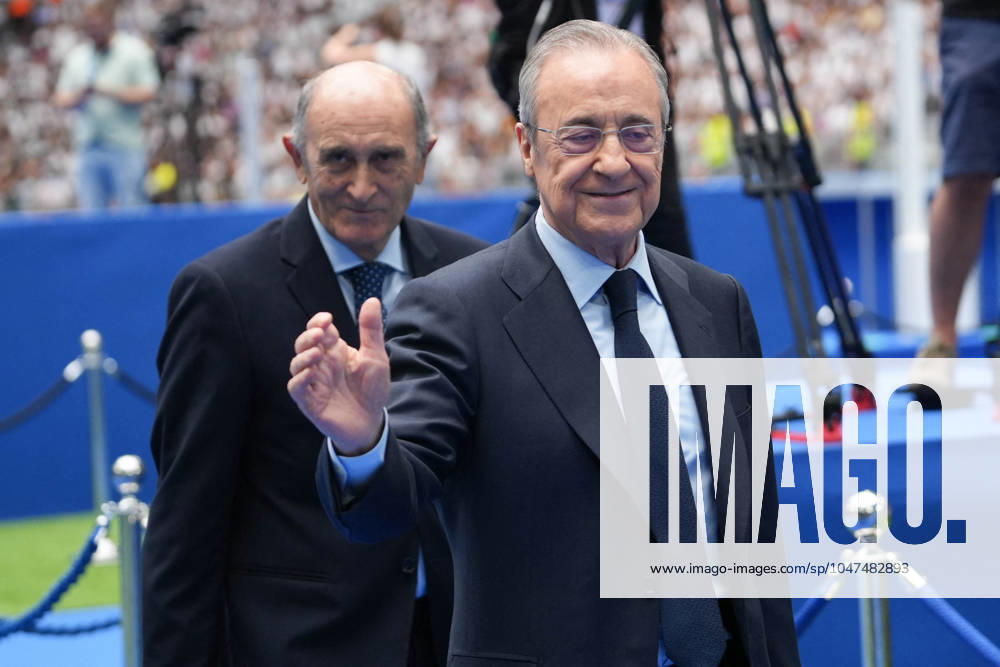 Presentation Kylian Mbappe In Real Madrid - Spain Florentino Pérez during his presentation as a new player of Real Madrid CF at Santiago Bernabeu stadium in Madrid, Spain, on July 16, 2024. Photo by Laurent Lairys ABACAPRESS.COM Madrid Spain