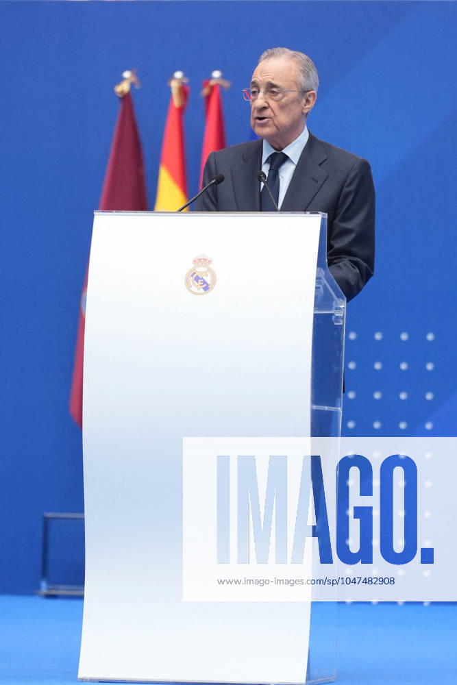 Presentation Kylian Mbappe In Real Madrid - Spain Florentino Pérez during his presentation as a new player of Real Madrid CF at Santiago Bernabeu stadium in Madrid, Spain, on July 16, 2024. Photo by Laurent Lairys ABACAPRESS.COM Madrid Spain